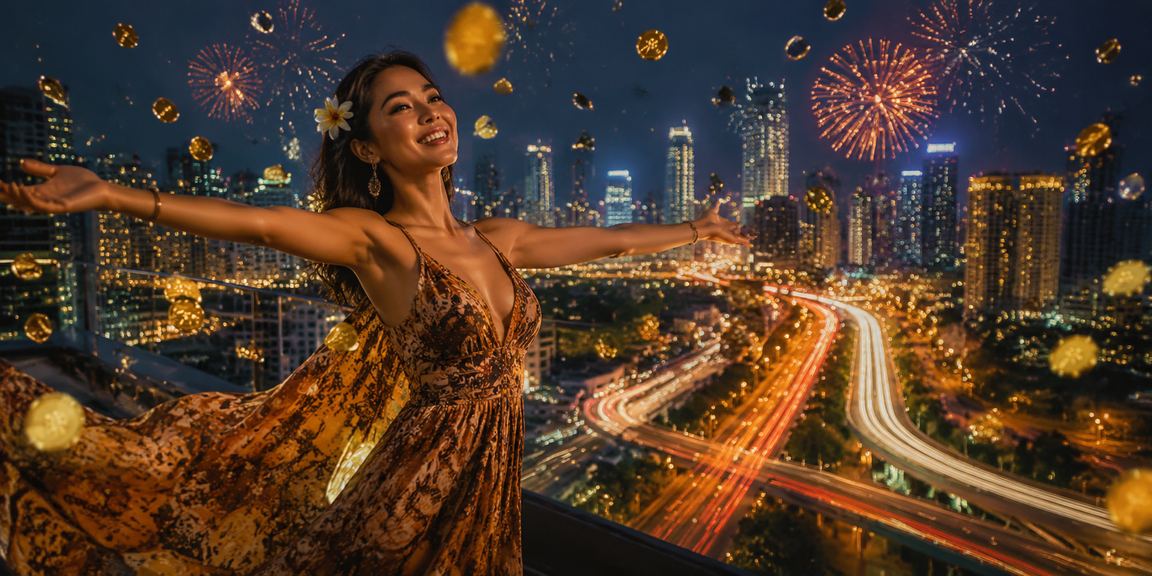 Festival taruhan casino dengan pencahayaan malam yang hangat