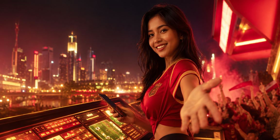 Arena esports dengan pencahayaan neon dan suasana kompetisi sengit