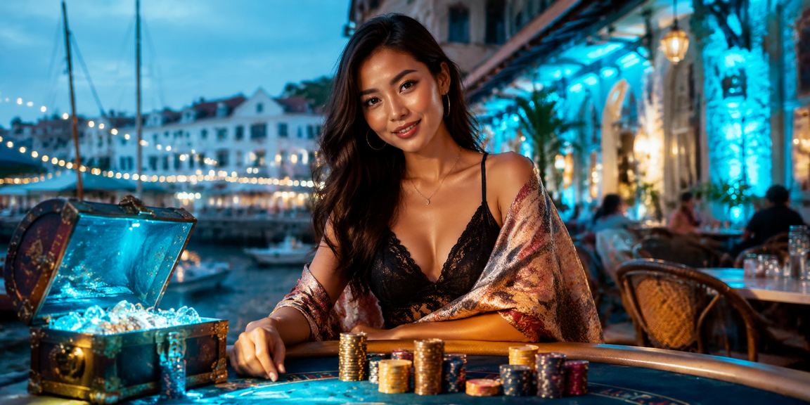 Pengguna mengecek saldo dan melakukan deposit sambil minum kopi di kafe Vietnam